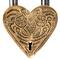 Hello Honey® Matte Finish Brass & Stainless Steel Heart-Shaped Lock with Flowers Set